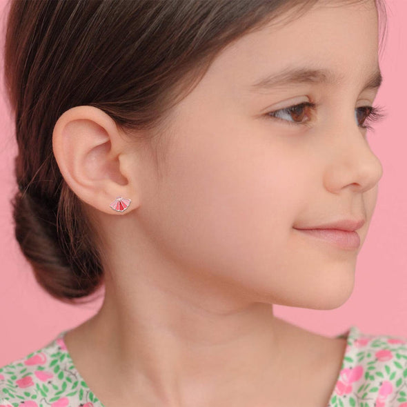 Pink Seashell Kids Earrings – Sterling Silver
