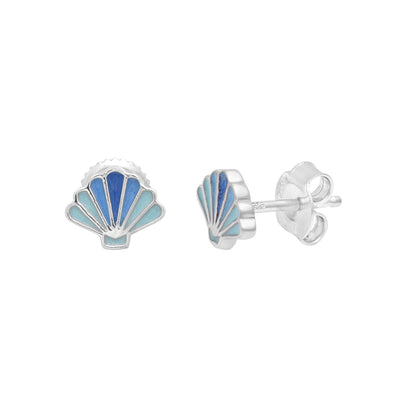 Blue Shell Stud Earring – Sterling Silver