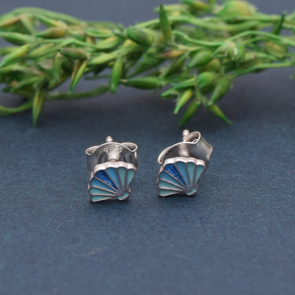 Blue Shell Stud Earring – Sterling Silver