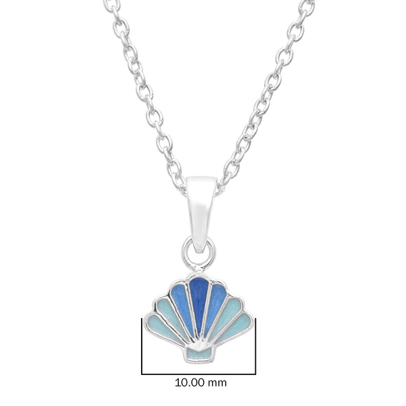 Blue Shell Pendant Necklace – Sterling Silver
