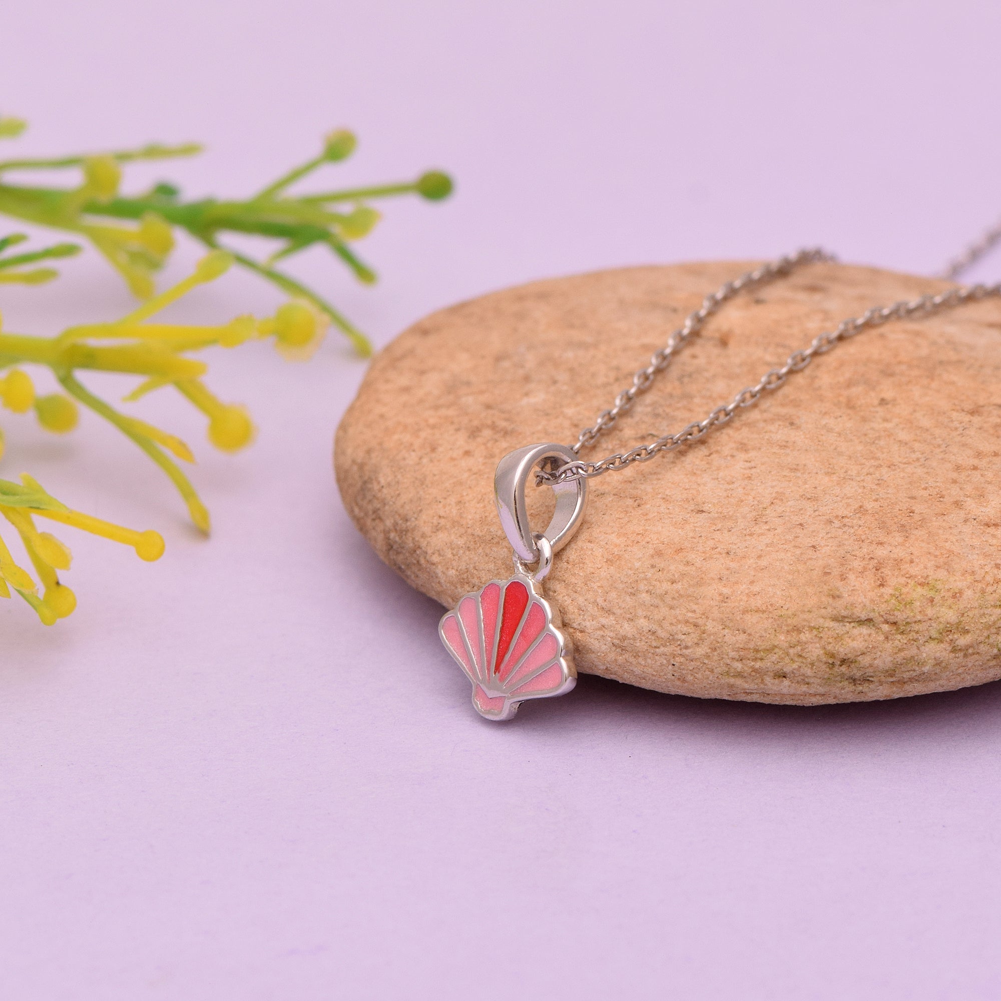 Pink Shell Pendant Necklace – Sterling Silver