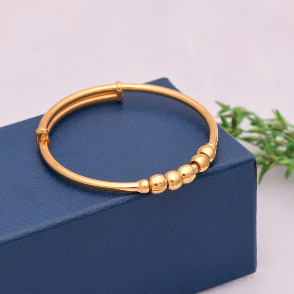 Beaded Bangle Bracelet-Sterling Silver Gold Plated