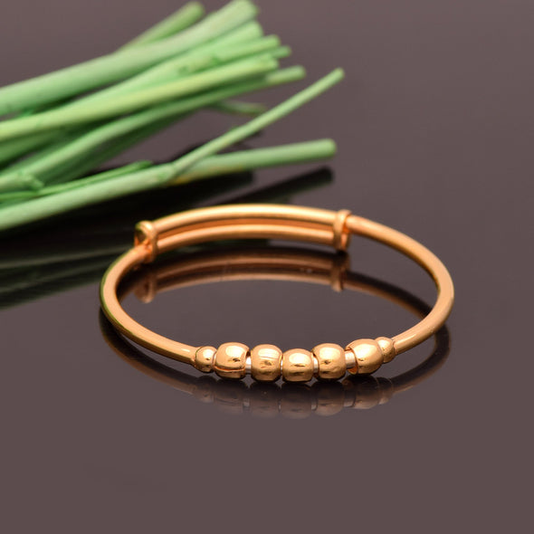 Beaded Bangle Bracelet-Sterling Silver Gold Plated