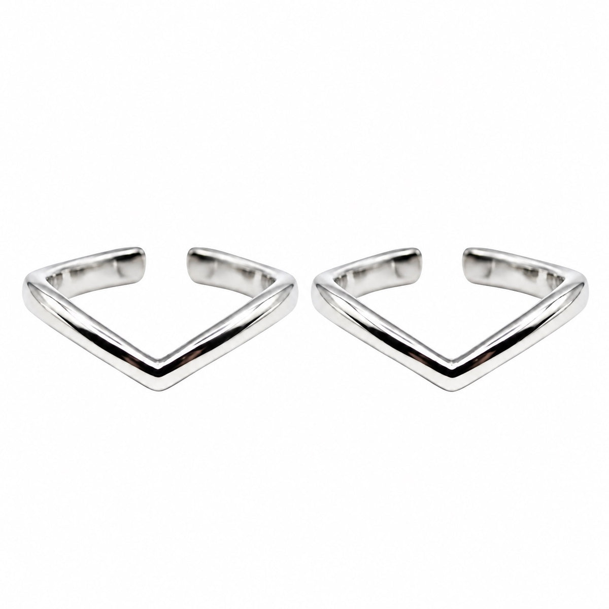925 Sterling Silver Minimalist Chevron V Shape Adjustable Toe Ring for Women