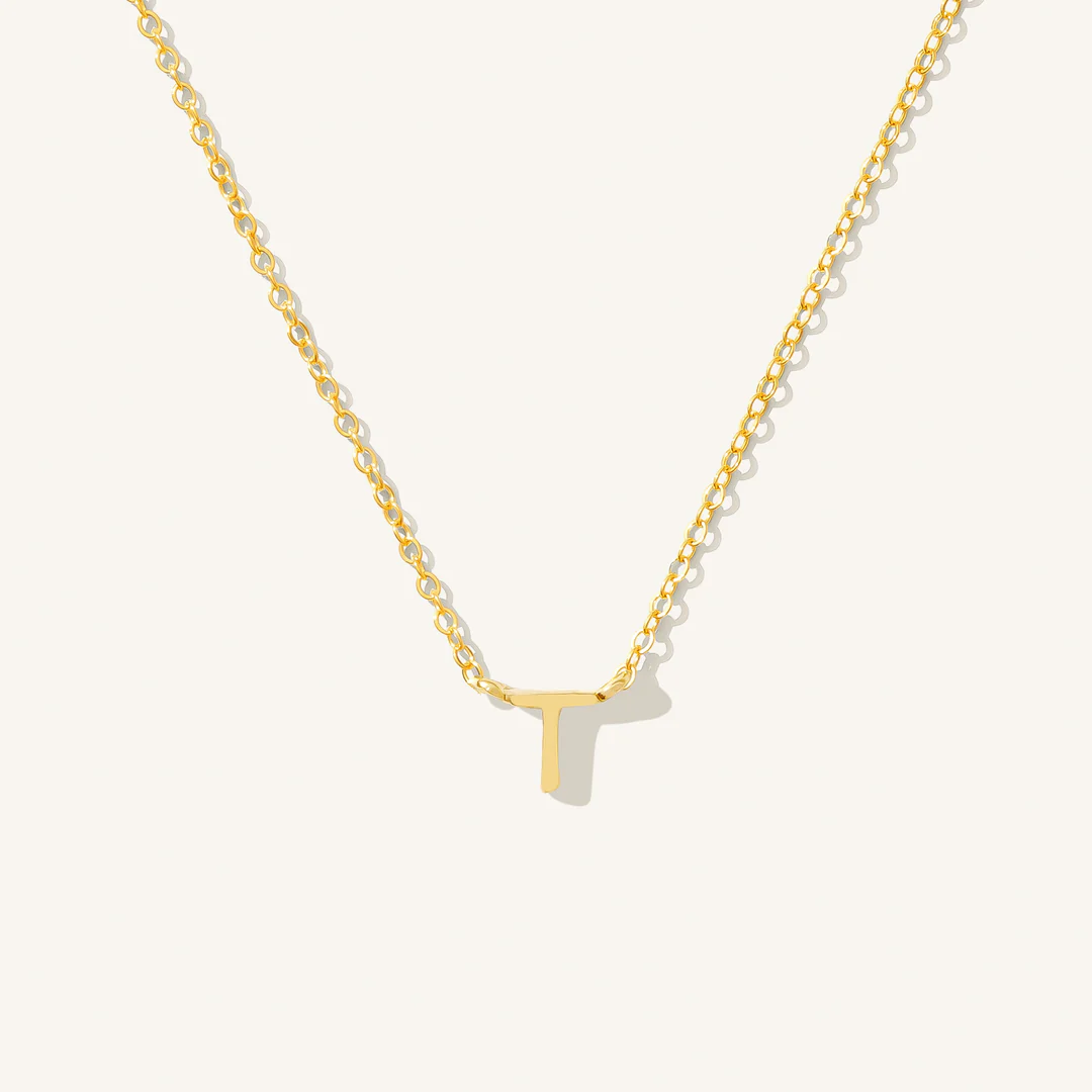 A to Z Initial Alphabet Studs Necklace – Sterling Silver Yellow Plated