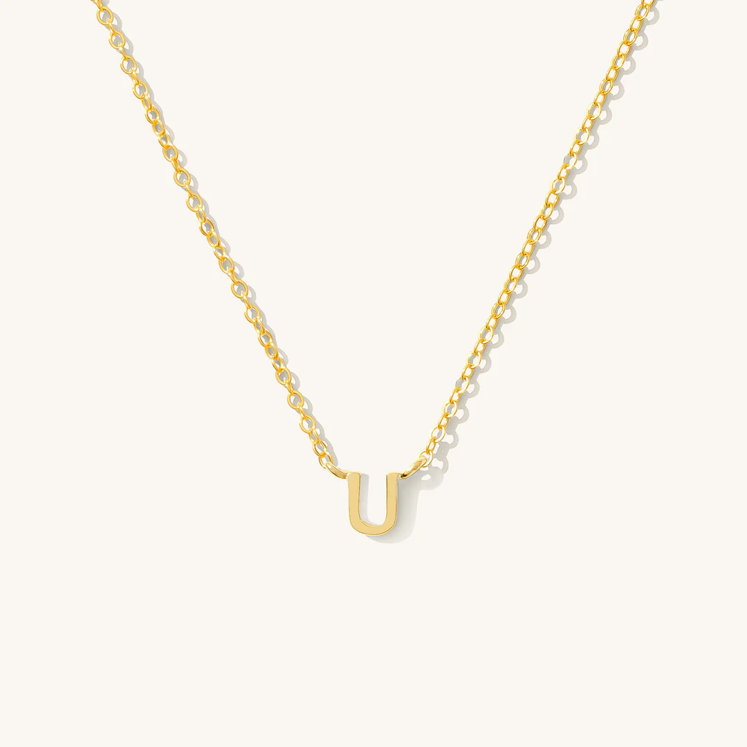 A to Z Initial Alphabet Studs Necklace – Sterling Silver Yellow Plated