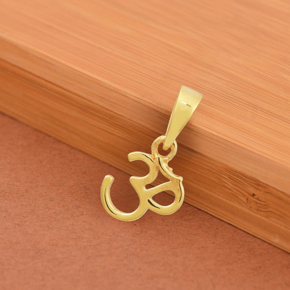 Om Pendant Religious Necklace - Sterling Silver