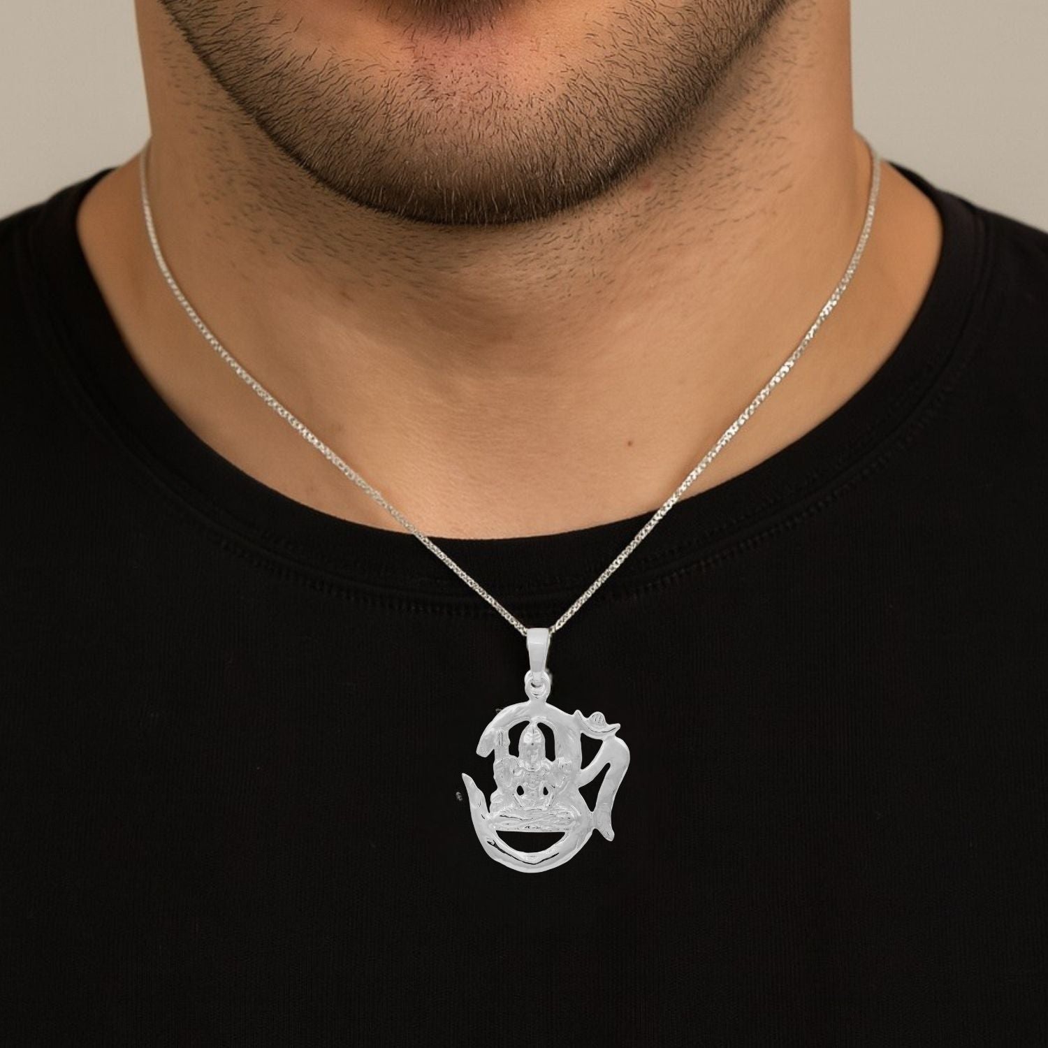 Om Shiva Pendant - Sterling Silver