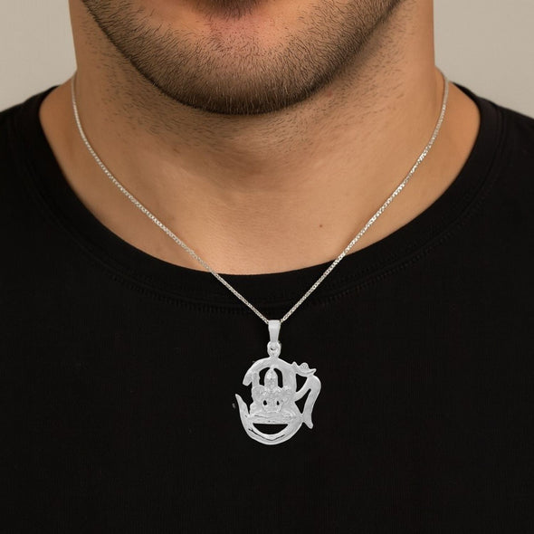 Om Shiva Pendant - Sterling Silver