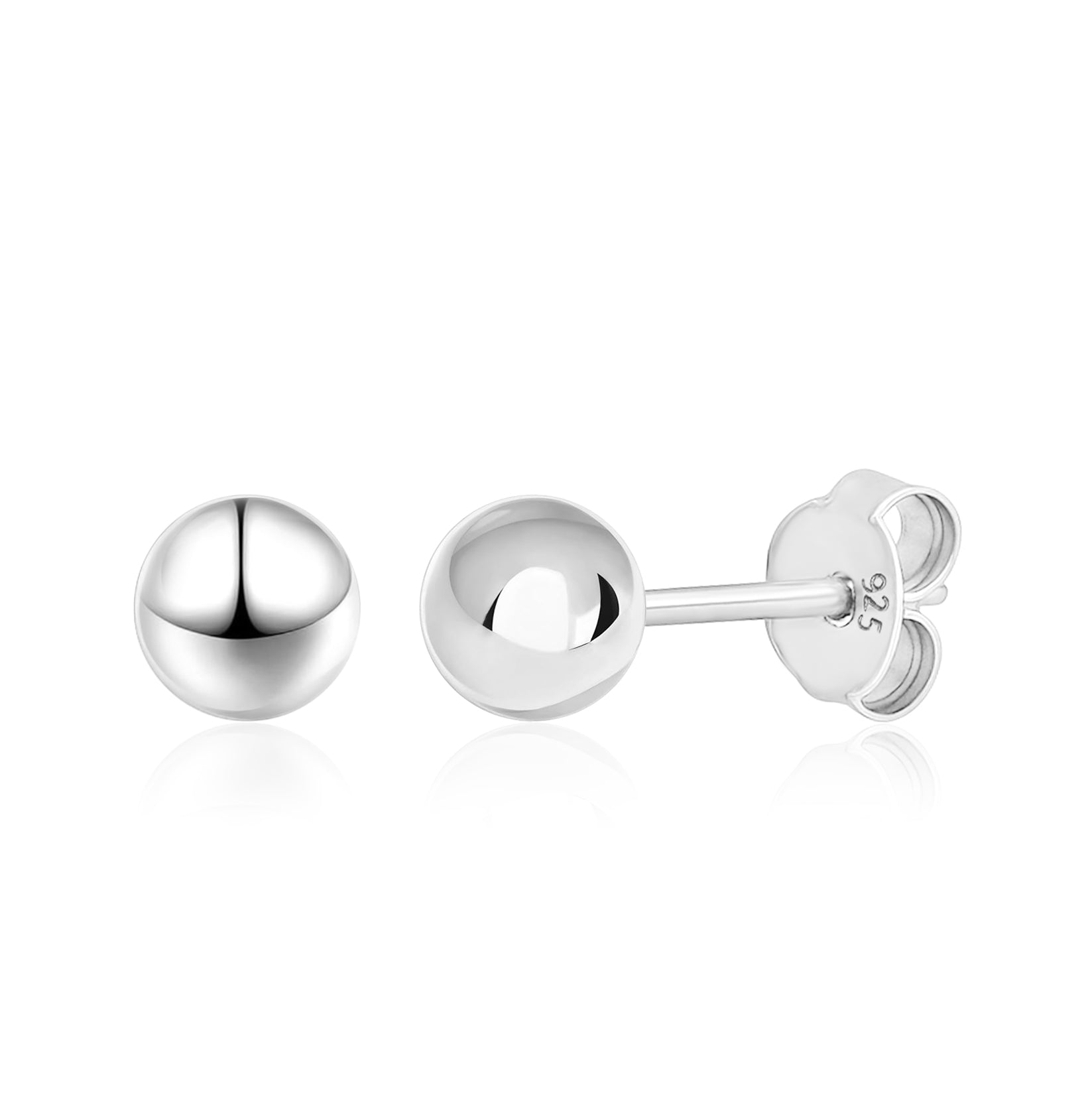 Gold Plated Ball Stud Earrings - Sterling Silver