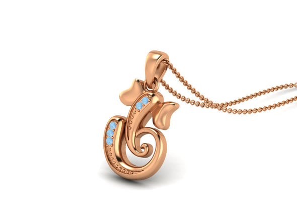 Larimar OM Ganesha Necklace - Sterling Silver