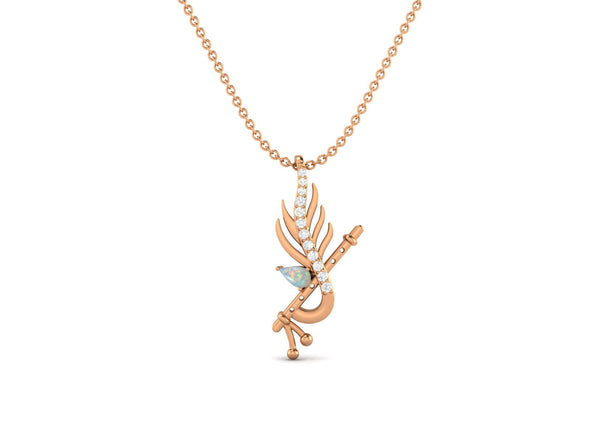 Opal Krishna Flute Pendant – Sterling Silver