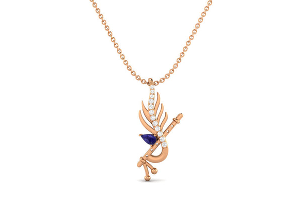 Lapis Krishna Flute Pendant – Sterling Silver