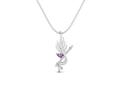 Amethyst Krishna Flute Pendant – Sterling Silver