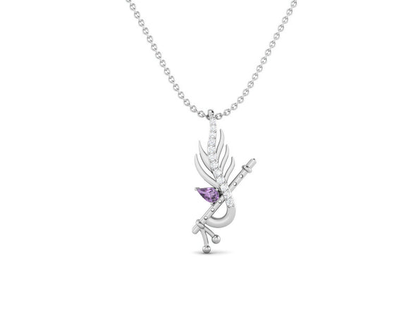 Amethyst Krishna Flute Pendant – Sterling Silver