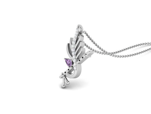 Amethyst Krishna Flute Pendant – Sterling Silver