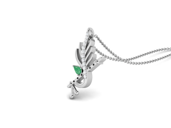 Emerald  Krishna Flute Pendant – Sterling Silver