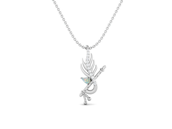 Opal Krishna Flute Pendant – Sterling Silver
