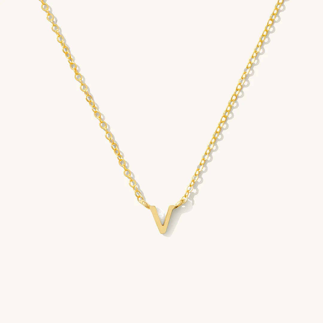 A to Z Initial Alphabet Studs Necklace – Sterling Silver Yellow Plated