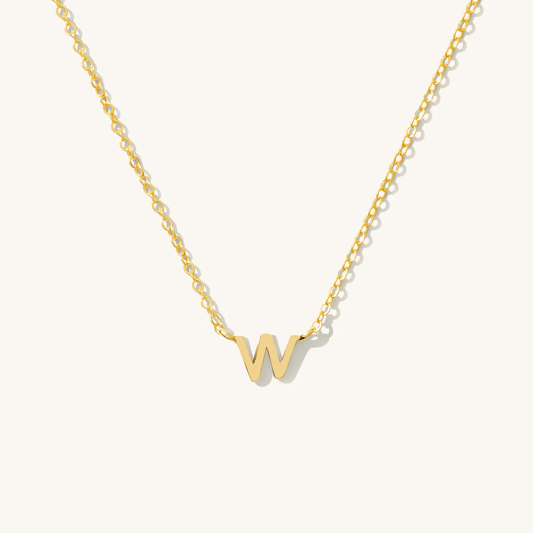 A to Z Initial Alphabet Studs Necklace – Sterling Silver Yellow Plated