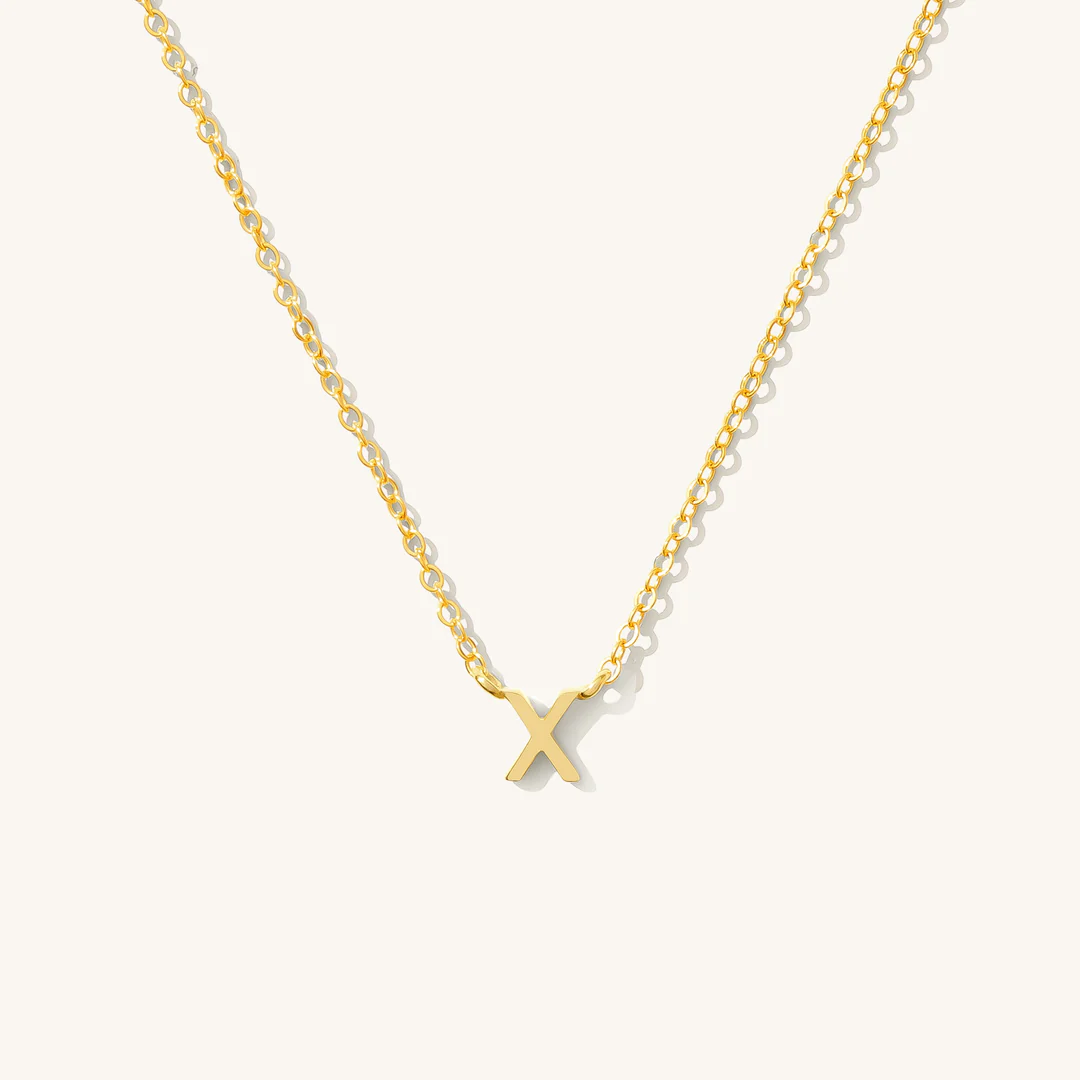 A to Z Initial Alphabet Studs Necklace – Sterling Silver Yellow Plated