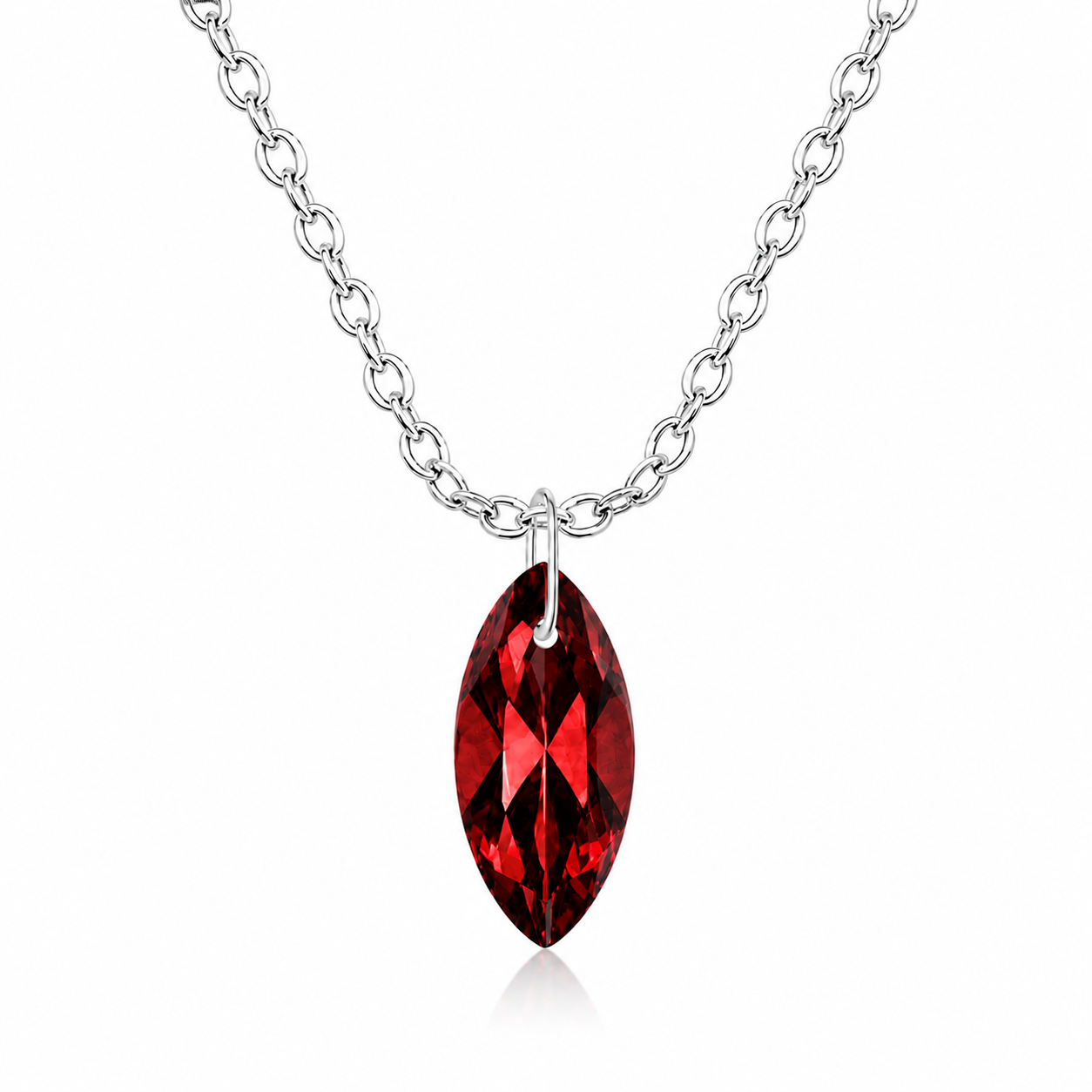 Garnet Marquise Pendant Necklace - 925 Sterling silver