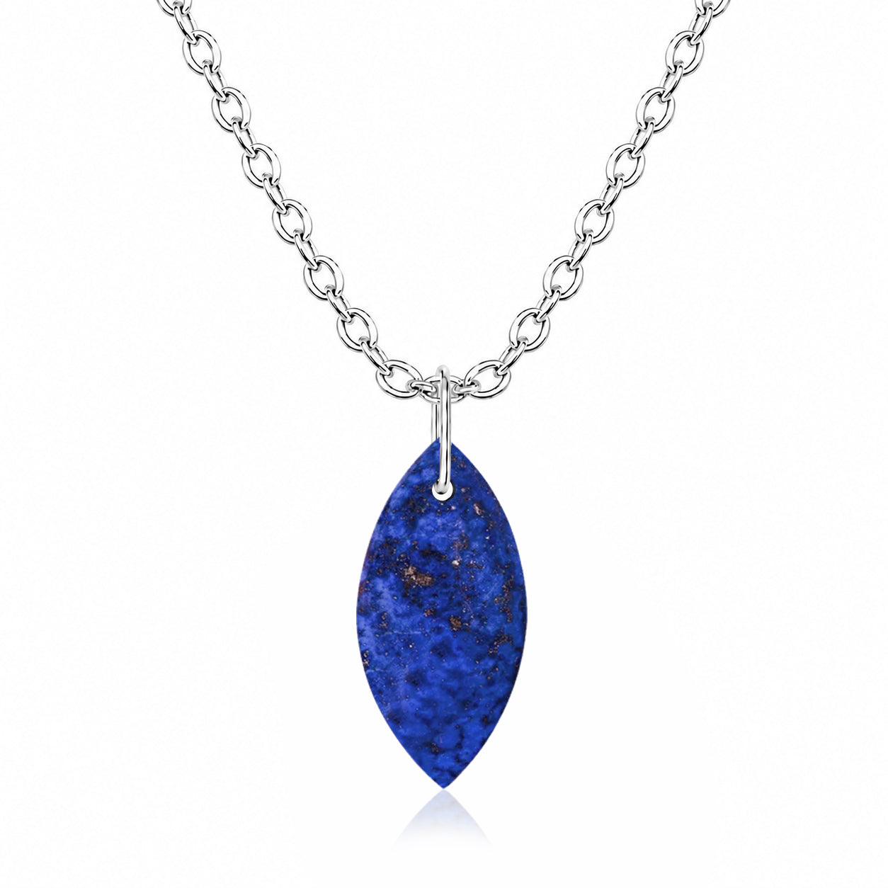 Lapis Marquise Pendant Necklace - 925 Sterling silver