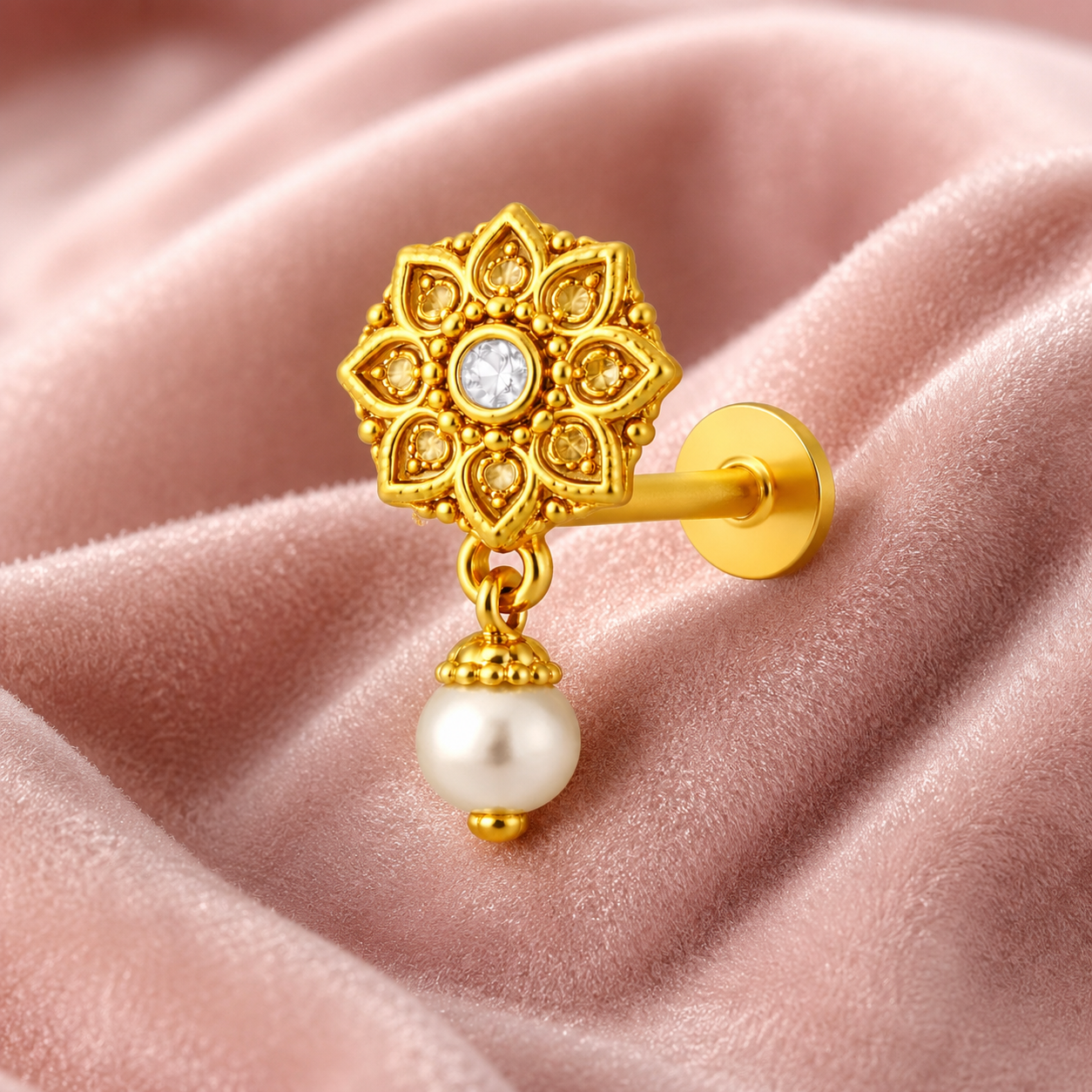 Floral nose pin